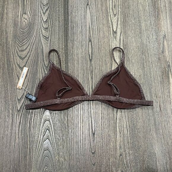 NWT Skims Gliter Swim Triangle Bikini Top Adjustable Straps Lined Cocoa Size 4X - Picture 4 of 4